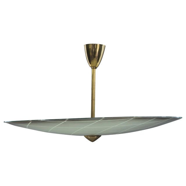 Ceiling Lamp with Original Painted Glass Shade, 1960s For Sale - Image 13 of 13