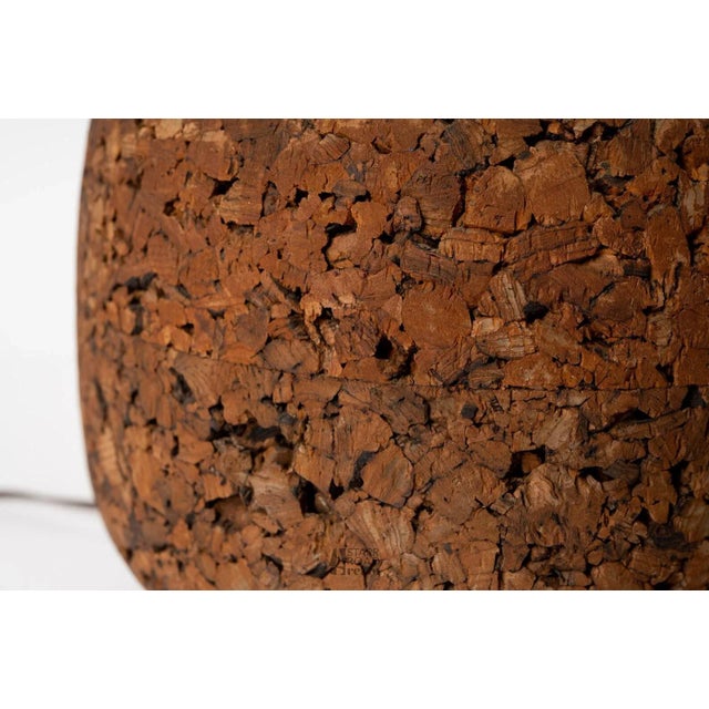 Danish Mid-Century Teak & Cork Table Lamp Urn Shape, Attributed to Von Nessen For Sale In Savannah - Image 6 of 8