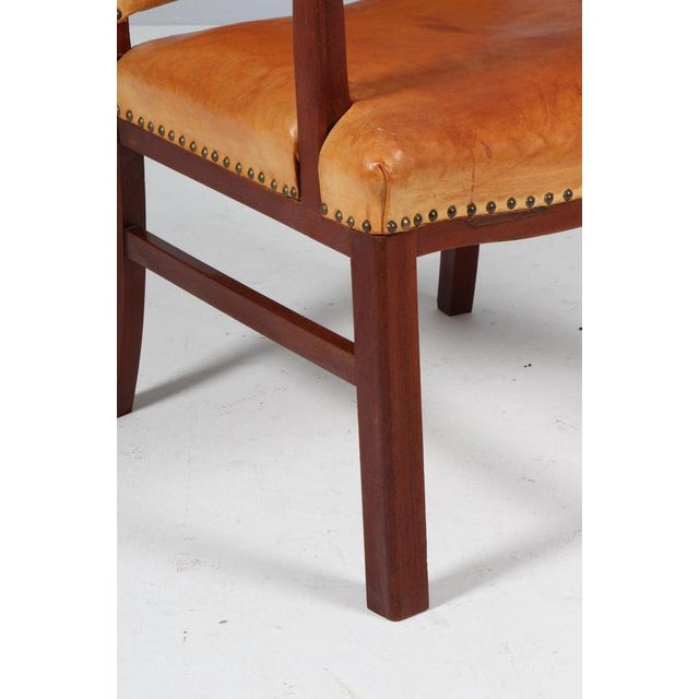 1940s Polexim Armchair in Patinated Nature Leather by Kaare Klint, 1940s For Sale - Image 5 of 10