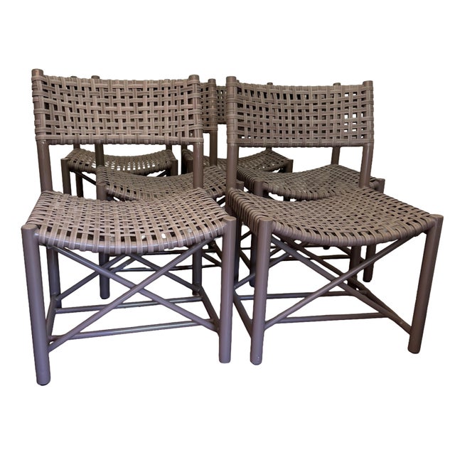The McGuire Antalya Outdoor Side Chair is a sleek, modern outdoor dining chair that combines clean, architectural lines...