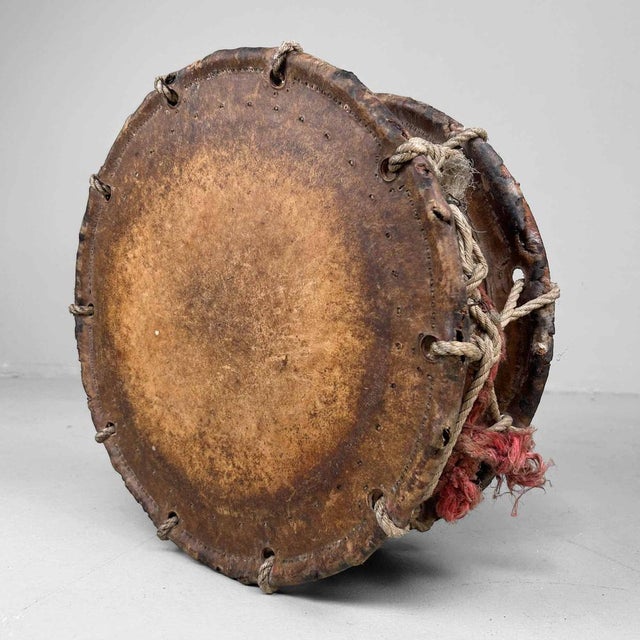Late Edo Period Shimedaiko Japanese Barrel Drum For Sale - Image 4 of 14