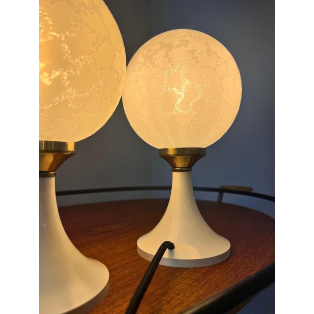 Bedside Lamps with Tulip Bases, Set of 2 For Sale - Image 4 of 11