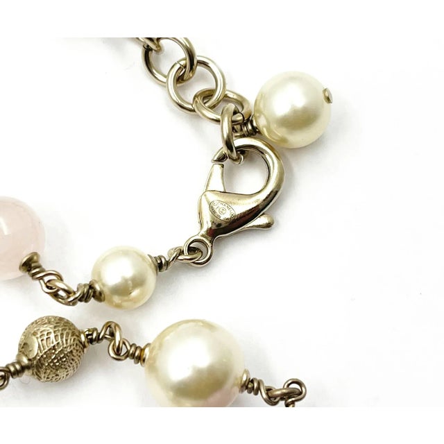 Chanel Chanel Light Gold CC Starfish Lavender Stone Pearl Necklace For Sale - Image 4 of 4