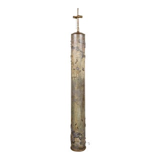 Antique Floor Lamp From Repurposed Industrial Wallpaper Textile Printer For Sale