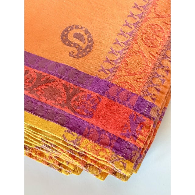 French French Jacquard Cloth Napkins, Set of 7 For Sale - Image 3 of 7