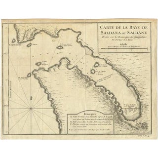 Antique Map of Saldanha Bay Near Cape Town by Bellin, 1750 For Sale