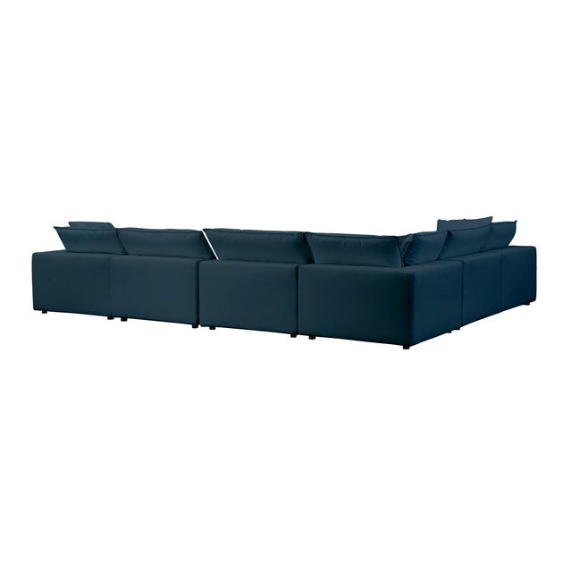 2020s Cali Navy 7-Piece Performance Fabric Modular Large Chaise Sectional For Sale - Image 5 of 6