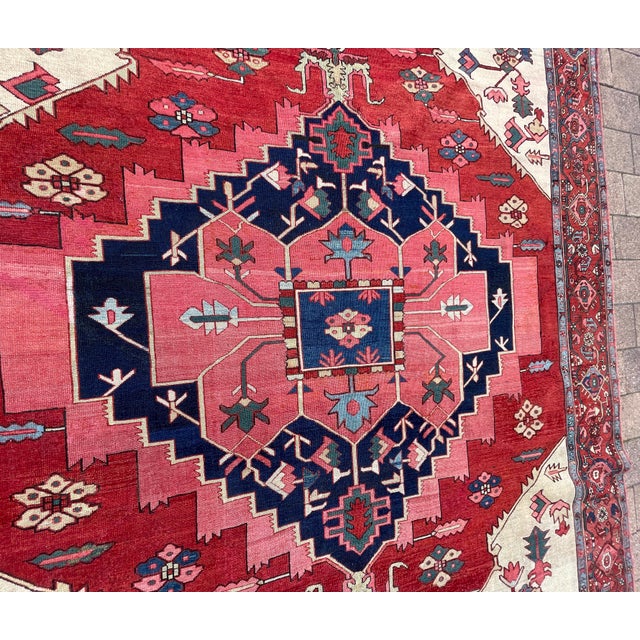 Antique Persian Serapi Carpet For Sale In Chicago - Image 6 of 14