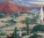 Mid Century Southwest Desert Landscape in Oil on Canvas Vast Southwest plein air landscape of a desert scene with...