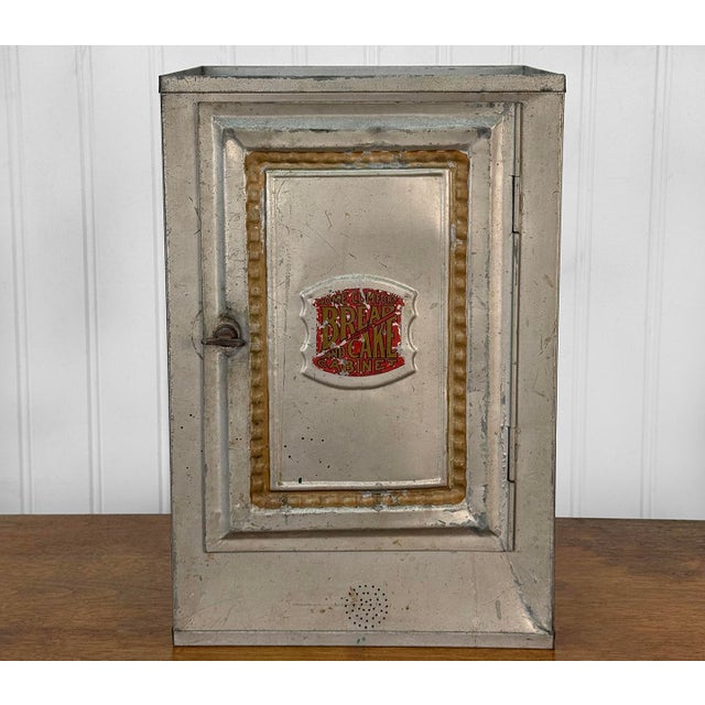 A Farmhouse Tin Metal "Bread & Cake" Cabinet, c.1900's - Designed by Home Comfort - Tin Construction with Original Silver...