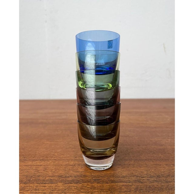 Blue Mid-Century German Space Age Colorful Shot Glasses from Gral, 1960s, Set of 5 For Sale - Image 8 of 18