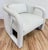 Textile Newly Upholstered Ivory Channeled Velvet Rounded Back Parsons Chair For Sale - Image 7 of 11