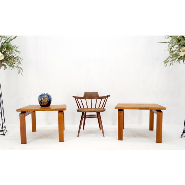 Solid Teak Danish Mid-Century Modern Square Side End Coffee Tables - A Pair For Sale - Image 6 of 11