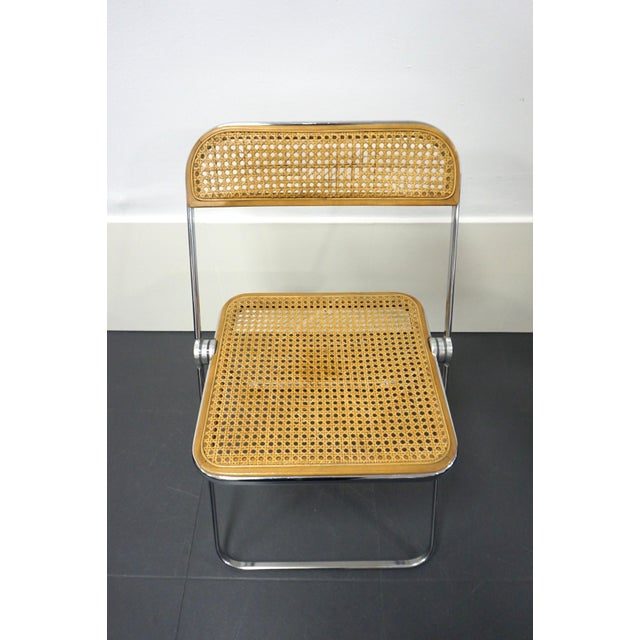 Vintage Plia Chairs in Cane Fabric by Giancarlo Piretti for Anonima Castelli, 1970s, Set of 4 For Sale - Image 11 of 18