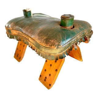 1960s Vintage Green Camel Footstool For Sale