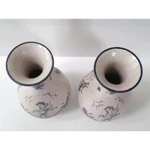 Mid-Century Italian Ceramic Vases from Maioliche Deruta, 1950s, Set of 2 For Sale - Image 6 of 10