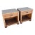 Boho Chic Wicker Glass Top Nightstands - A Pair For Sale
