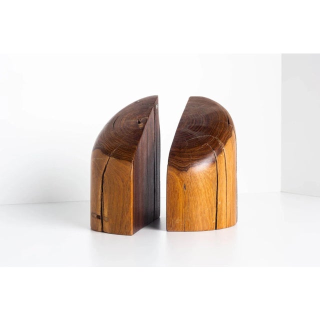Mid-Century Modern 1970s Don Shoemaker Hand-Carved Cocobolo Bookends - a Pair For Sale - Image 3 of 12