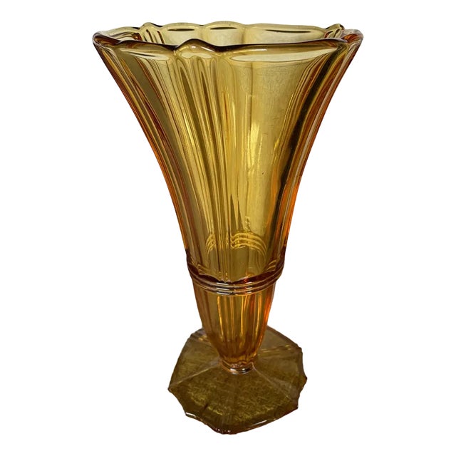 Vintage Glass Luxval Vase For Sale