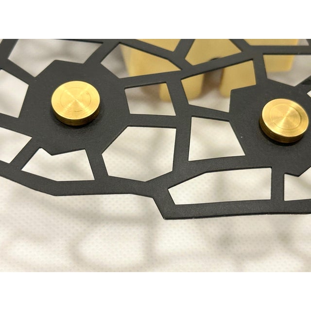 Mid-Century Brass & Steel Wall Clock from Weimar, 1960s For Sale - Image 4 of 7