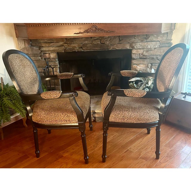 Traditional Pair of Traditional Accent Chairs For Sale - Image 3 of 7