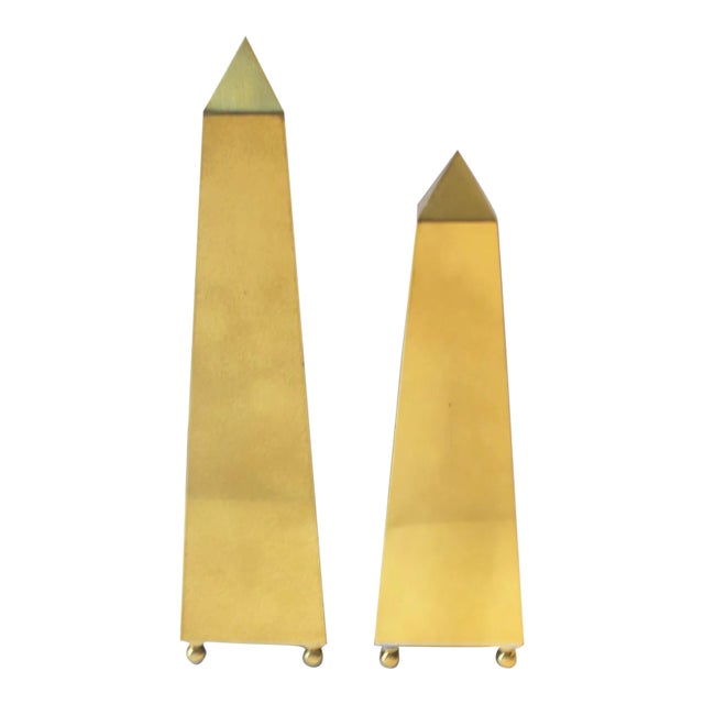 Brass Obelisks, Set/Pair For Sale