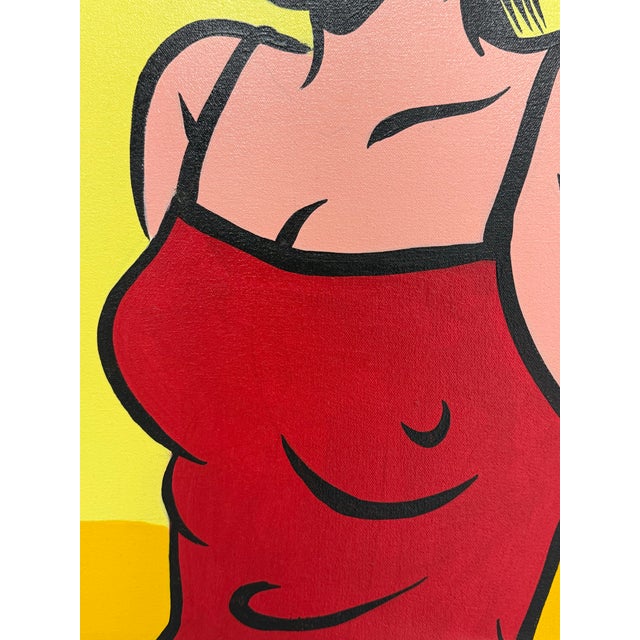 Green Mark N. Crislip "Drop 'Em" Pop Art Acrylic Painting For Sale - Image 8 of 12