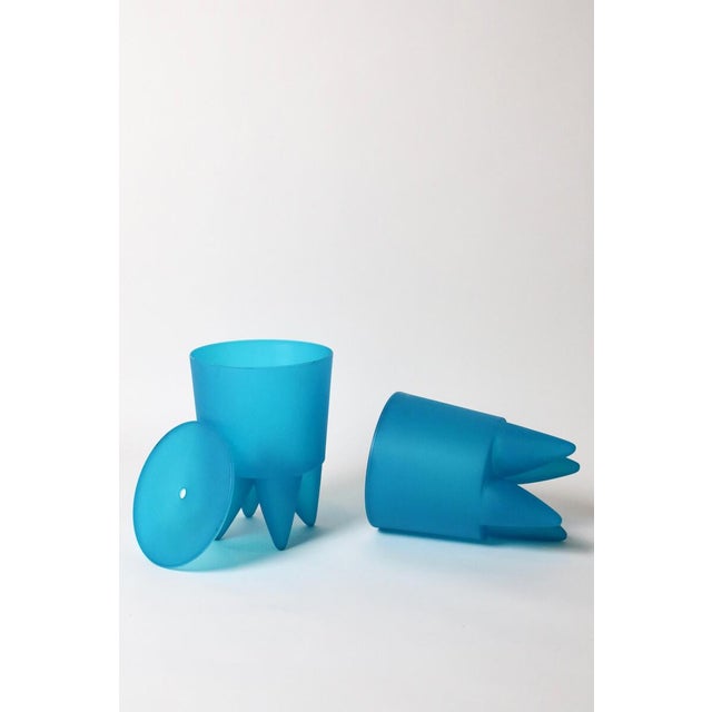 Set of Bubu Stool in Translucent Blue by Philippe Stark for XO, 1990s, in Flawless conditions. Designed 1990 to 1999
