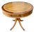 Round Mahogany Table with English-Style Leather Top, 1950s For Sale