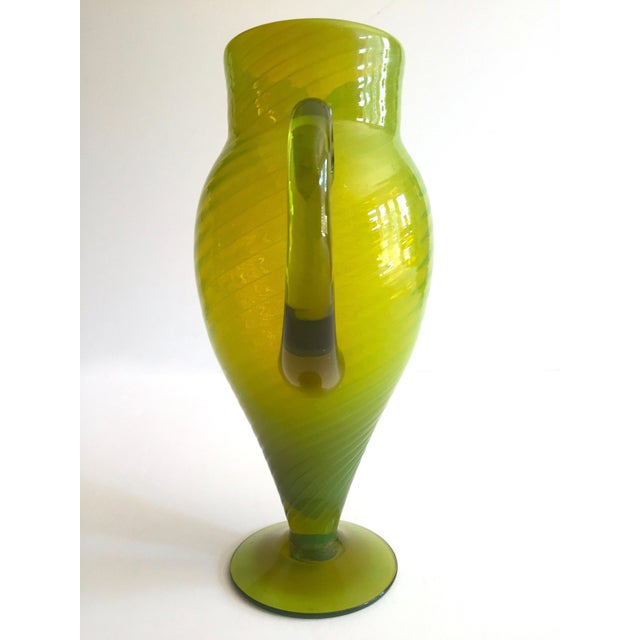 工芸品 Murano Glass Vase (Green & Yellow) Dissette - Green Murano Glass Vase 
