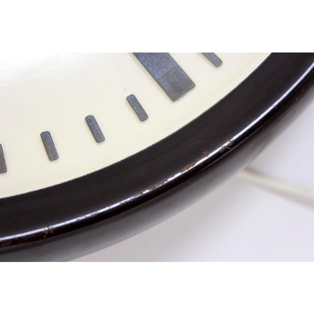 Bakelite Station Clock Wall Lamp from Pragotron, 1950s For Sale - Image 17 of 18