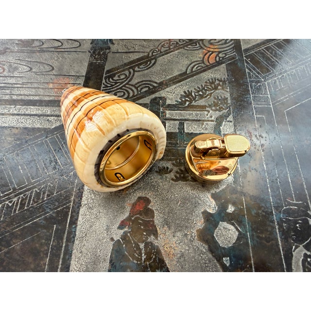 Shell Vintage Conch Shell Large Table Lighter For Sale - Image 7 of 9