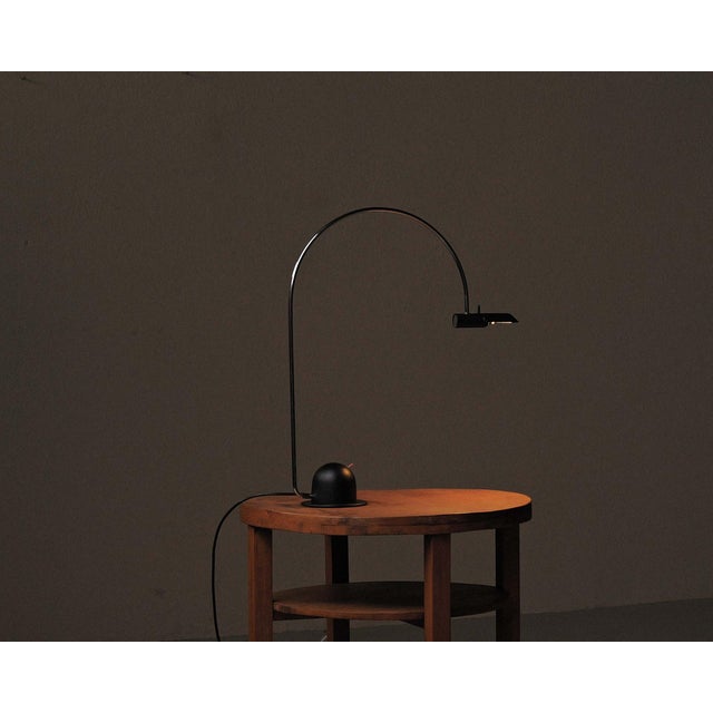 Vintage French Black Lacquered Desk Lamp, 1980 For Sale - Image 9 of 12