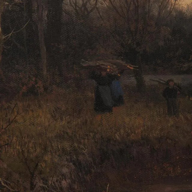 Heinrich Deiters, Münsterland Autumn Landscape, 1880s, Oil on Canvas For Sale - Image 7 of 10