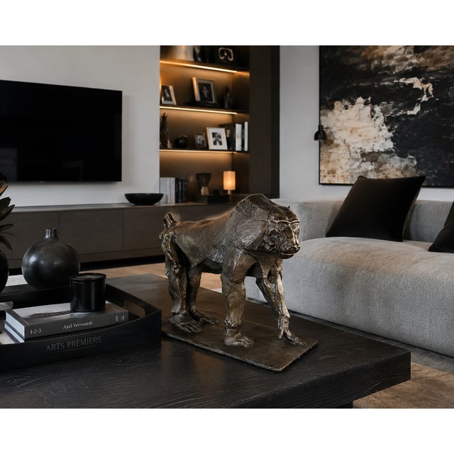 Bronze Baboon in the style of Rembrandt Bugatti for Bubian, 2000s For Sale - Image 4 of 13