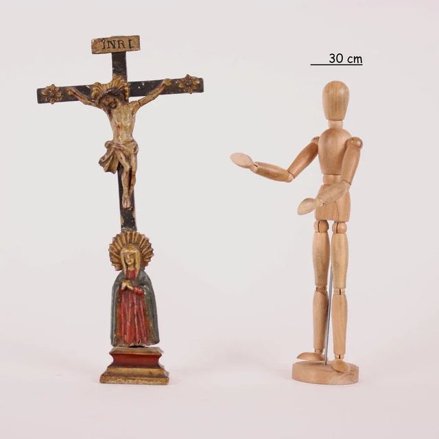 Crufix in carved wood and polychrome, lacquered. This piece is attributed to the mentioned designer/maker. It has no...