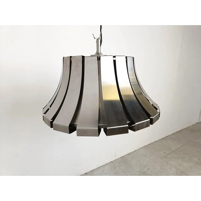 Mid-Century Steel Suspension Lamp by E. Martinelli for Martinelli Luce, 1970s For Sale - Image 3 of 9