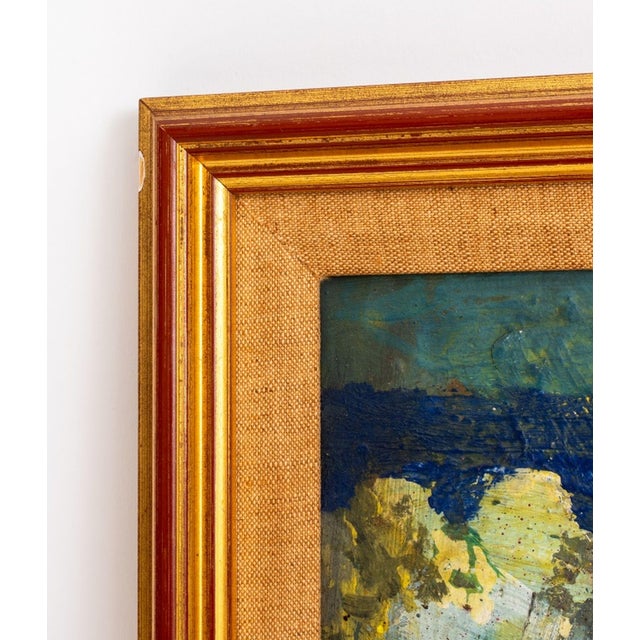 Blue Gunnar Ditlefsen Expressionist Oil on Panel, 1965 For Sale - Image 8 of 9