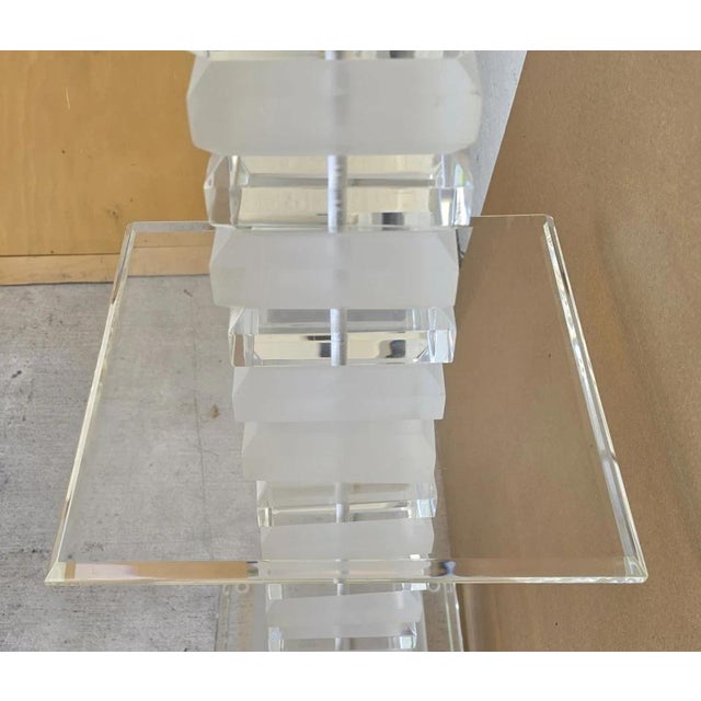 Vintage Stacked Skyscraper Karl Springer Style Floor Table Lamp 1970s For Sale - Image 9 of 10
