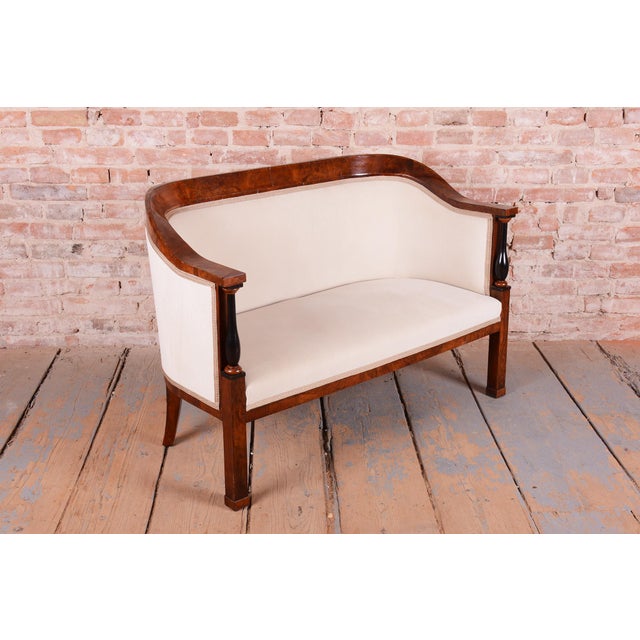 Beige Biedermeier Seating Set in Walnut and Ebony, Austria, 1820s, Set of 3 For Sale - Image 8 of 13