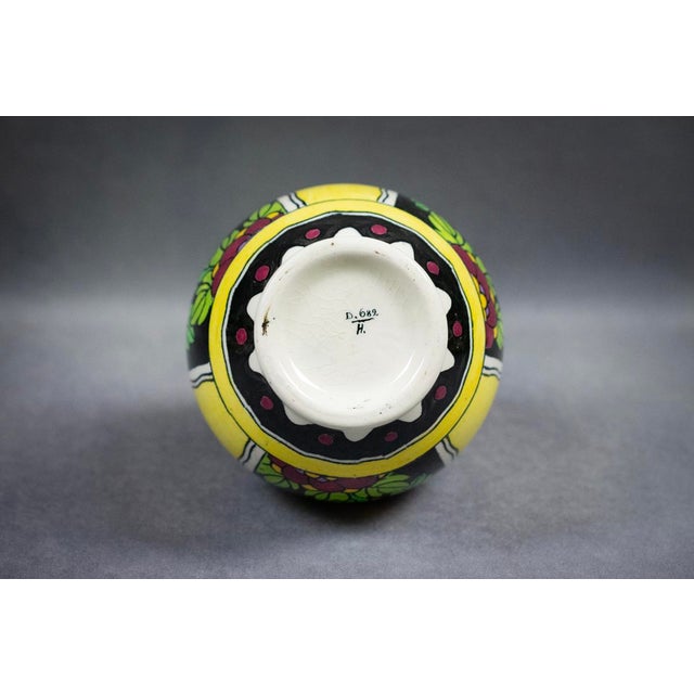 Art Deco Spinning-Top Vase in Polychrome Glazed Earthenware by Charles Catteau for Boch Frères Kéramis, 1921 For Sale - Image 10 of 11