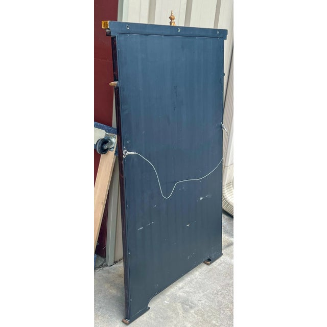 Wood Italian Chinese Chippendale Style Pagoda & Fretwork Faux Marble Painted Mirror For Sale - Image 7 of 12