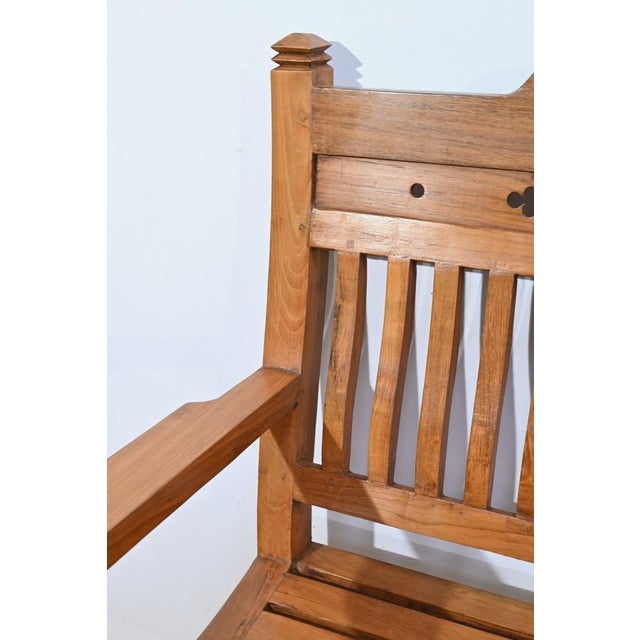 Mid 20th Century Colonial Varangue Bench in Teak, 1950s For Sale - Image 6 of 18