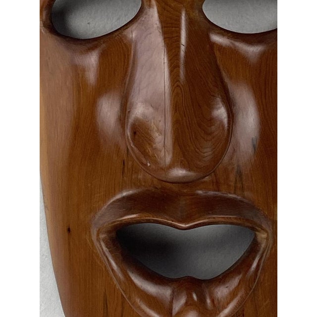 Large Mid-Century Teak Mask, 1950s For Sale - Image 13 of 17
