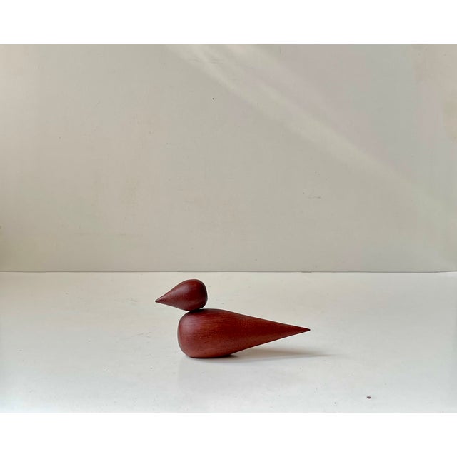Mid-Century Modern Vintage Minimalist Danish Teak Bird Figurine, 1960s For Sale - Image 3 of 8