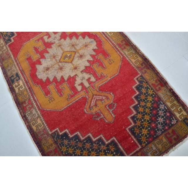 Burnt Orange Bohemian Handknotted Floral Rug For Sale - Image 8 of 10