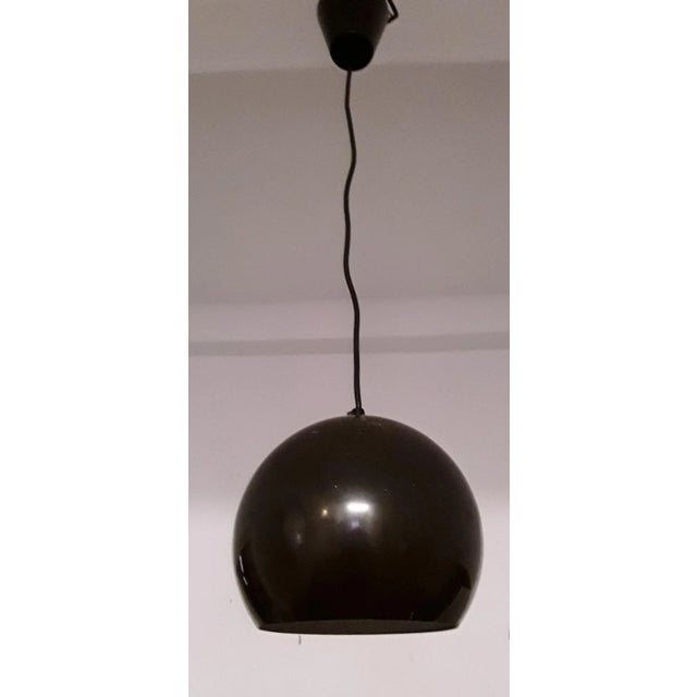 Brown Height Adjustable Vintage Aluminum Ball Lamp, 1970s For Sale - Image 3 of 6