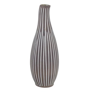 Elongated Stoneware Vase with Stripes by Helge Østerberg, 1970s For Sale