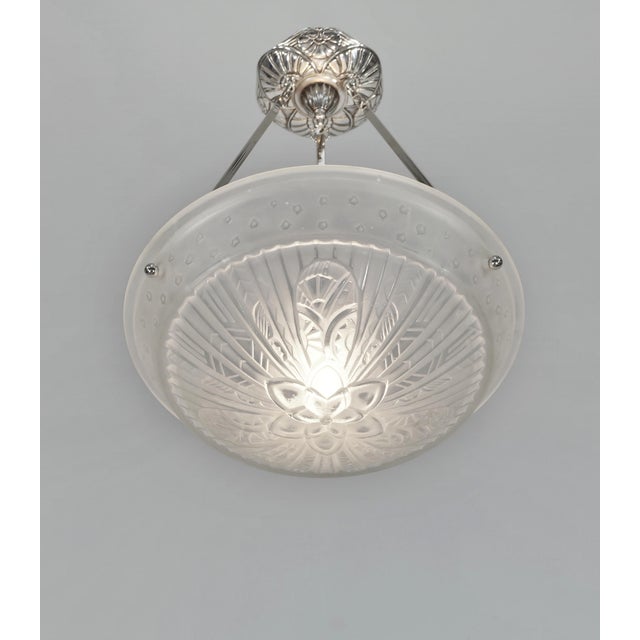 French Art Deco Pendant Light by C. Jamain & Frontisi - 1930 France For Sale - Image 4 of 10