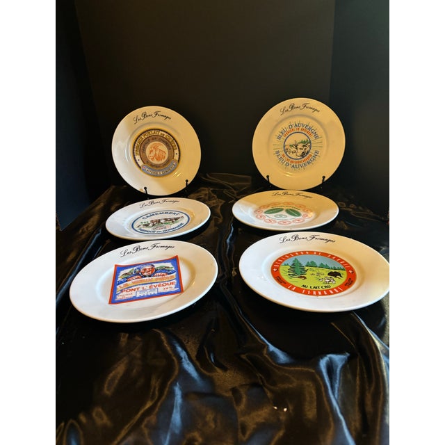 White 1970s French Provincial Earthenware Cheese Plate Service by Saint Amand - Set of 6 For Sale - Image 8 of 11